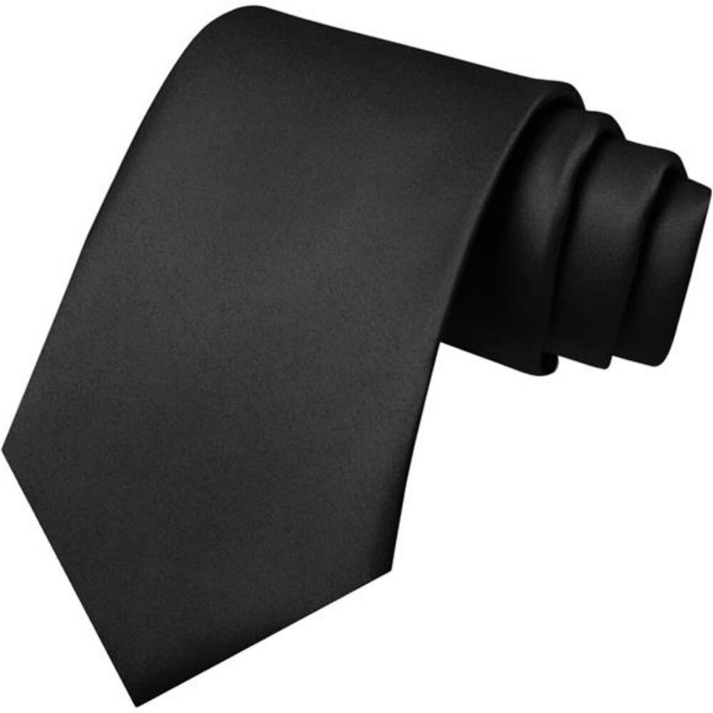 Mens solid color necktie classic formal business wedding suit tie satin polyeste